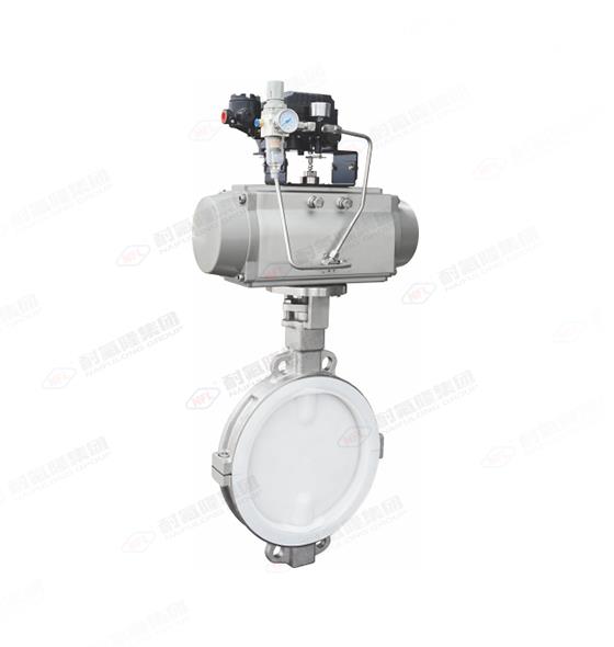 襯氟調節氣動蝶閥（對夾式）